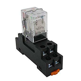 TWTADE/DC 12V Coil Electromagnetic Power Relay 10A 2DPT 8 Pins 2NO 2NC LY2J with YJTF08A-E Socket Base (Quality Assurance for 2 Years) YJ2N-LY
