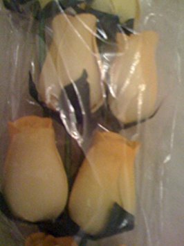 Wooden Rose 8 piece (pack) Yellow 13 inches