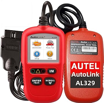 Autel AL329 AutoLink Vehicle OBD2 Diagnostic Tool Car Code Reader with I/M Readiness Key Read/Erase Codes Turns Off MIL Plug and Play Retrieves VIN/CALID/CVN Free Lifetime Update