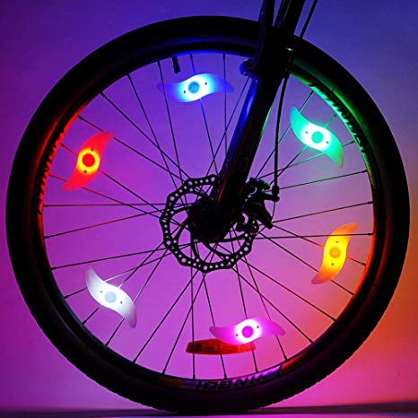 LeBoLike Bike Spoke Lights Cycling Bike Wheel Lights for Bicycle Decoration 6 Pack - Batteries Included