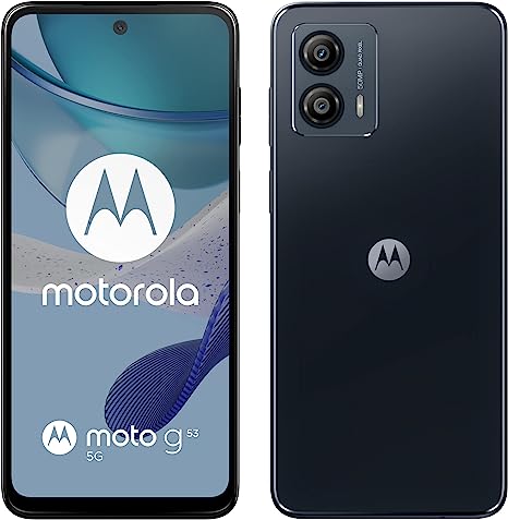 Moto g53 5G (6.5" 120 Hz Display, 50 MP Camera, Dolby Atmos Stereo Speakers, 5000 mAh Battery,TurboPower Charging, 5G, Snapdragon 480  Processor, 8/128 GB, Dual SIM), Ink Blue