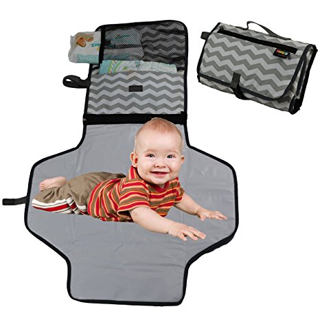 Baby Diaper Changing Station by NimNik, Fashionable Portable Table Pad Change Mat for Travel Home | Perfect Shower Present for Mom of Newborn Boys Girls