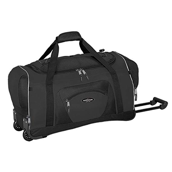 Travelers Club 22" ADVENTURE Rolling Duffel, Black Color Option