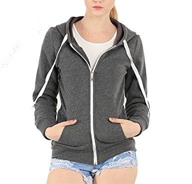 EASYHON Womens Soft Zip Up Fleece Hoodie Sweater Jacket