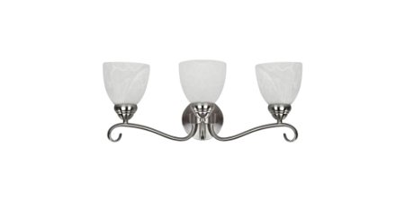 Chloe Lighting CH0191-BN-BL3 Transitional 3-Light Brushed Nickel Bath Vanity Wall Fixture with 21.5-Inch Wide Alabaster Glass