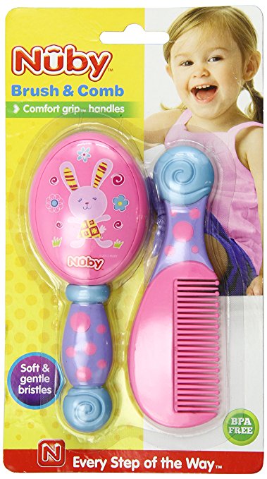 Nuby Brush and Comb Set, Colors May Vary