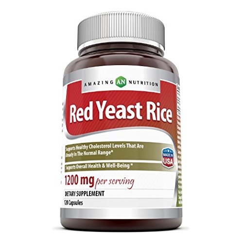 Amazing Nutrition Red Yeast Rice 1200 Mg 120 Capsules - Supports Cardiovascular and Immune Health