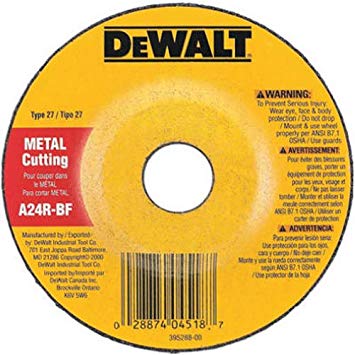 DEWALT DW4518 4-1/2-Inch by 1/8-Inch by 7/8-Inch General Purpose Metal Cutting Wheel