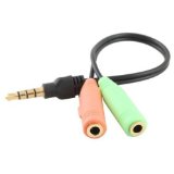 PC Headset to Smart phone Adapter Dual 35mm to 35mm