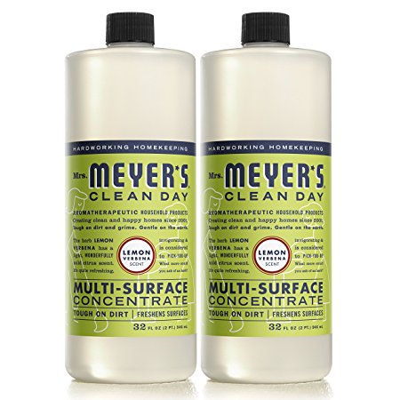 MRS MEYERS Multi-Surface Concentrate, Lemon Verbena, 32 Fluid Ounce (Pack of 2)