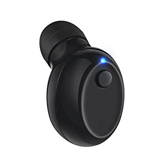 Mini Bluetooth Earbud, RyuGo Smallest In-Ear Wireless Invisible Headphone Earpiece 6 Hours Playtime Car Headset with Mic for iPhone and Android Smart Phone (Single)