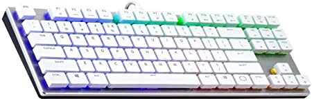 Cooler Master SK630 White Limited Edition Tenkeyless Mechanical Keyboard with Cherry MX Low Profile RGB Switches in Brushed Aluminum Design