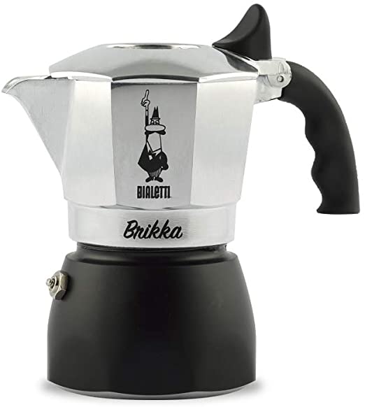 Bialetti New Brikka Aluminium Coffee Maker with Double Cream, 2 Cups