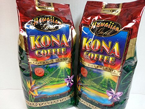 Hawaiian Gold Kona Whole Bean Coffee - 2 Pack (2 - 2 Lbs)