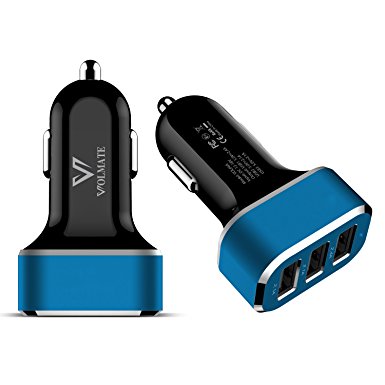 Volmate VOL66A-BBL  Apple Certified - 4.8A / 24W Dual-Port USB Car Charger - Portable Travel Charger Rapid Car Charger