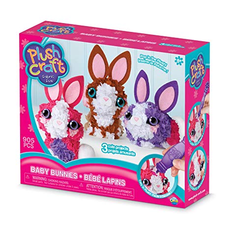 The Orb Factory Baby Bunnies 3D Multi Mini Arts & Crafts, Purple/Pink/Brown/White/Beige, 10" x 3" x 8.5"