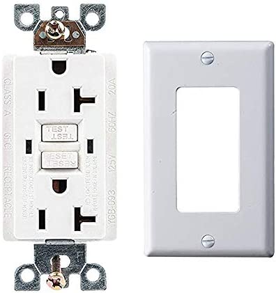 [1 Pack] GFCI Weather-Proof, Tamper-Resistant Receptacle with LED Indicator, 20-Amp, White