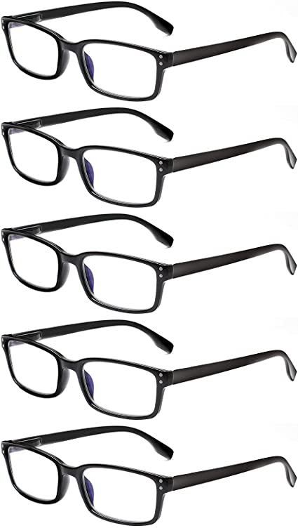 Computer Reading Glasses 5 Pack Blue Light Blocking Glasses Anti Eyestrain Flexible Readers for Women Men