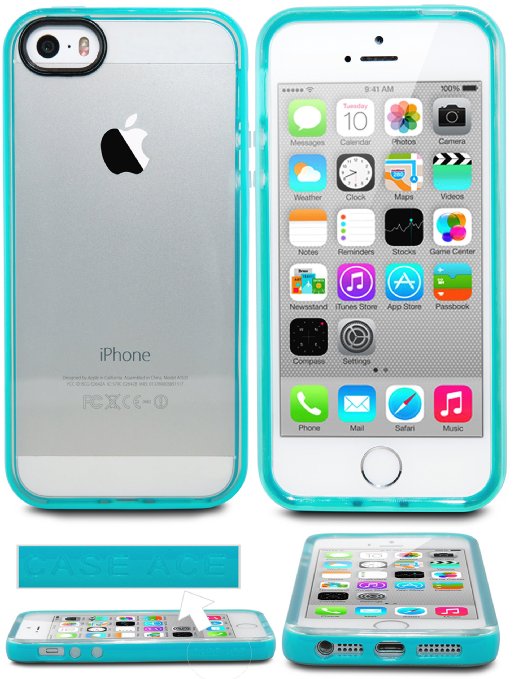 iPhone 5 Case, iPhone 5S Case, Case Ace® Silicone Slim Protective iPhone 5 5S Case Cover for Apple iPhone 5/5S (Teal)