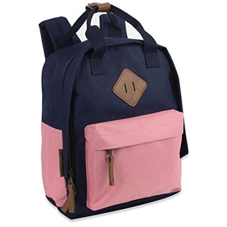 Canvas Mini Backpack for Everyday & Day Pack Rucksack in Blue & Pink