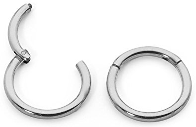 365 Sleepers 1 Pair Titanium 13/64" (5mm) TINY 18G (thin) Hinged Segment Ring Hoop Sleeper Earrings Body Piercing