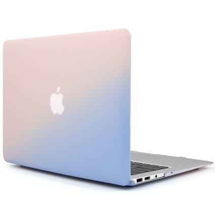 iDOO Matte Rubber Coated Soft-Touch Plastic Hard Case for [ MacBook Air 13 inch: A1369 / A1466 ]- Rose Quartz & Serenity