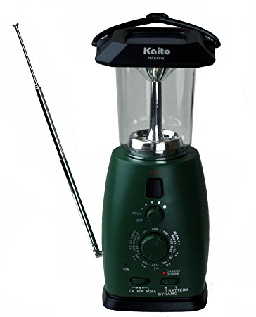 Kaito KA249W Multi-functional 4-way Powered LED Camping Lantern with AM/FM NOAA Weather Radio & Cell Phone Charger
