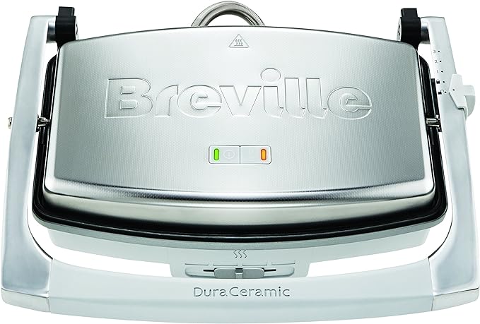 Breville DuraCeramic Sandwich/Panini-Toaster | Sandwichmaker im Café-Stil für 2&nbsp;Scheiben | Edelstahl [VST071X]