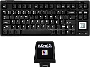 EPOMAKER RT80 Wireless Gaming Keyboard, Tri-Mode 75% Mechanical Keyboard, Hot-swap Creamy Custom Keyboard, with Touch Screen and Mini Display, NKRO for Office Game (Black, Wisteria Linear Switch)