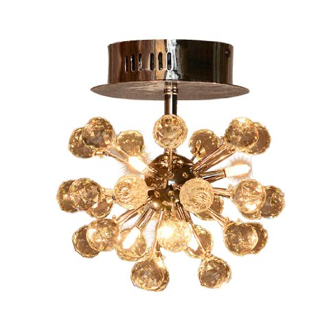 Annt Crystal Chandelier with 6 Lights in Globe Shape Mini Style Chandeliers Modern Ceiling Light Fixture for Hallway Bedroom Living Room Bulb Included