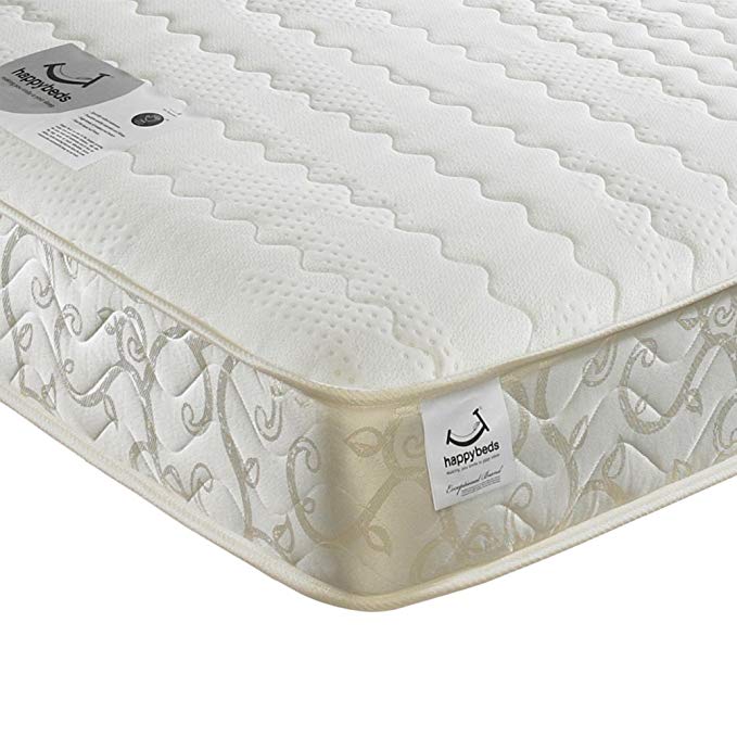 Memory Foam Open Coil Spring, Happy Beds Membound Medium Soft Tension Mattress with Reflex Foam - 3ft Single (90 x 190 cm)