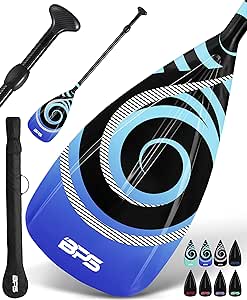 BPS New Zealand 2-Piece Adjustable Stand-up Paddle Board Paddle, Carbon Fiber or Fiberglass Shaft Comes with Carrying Paddle Bag