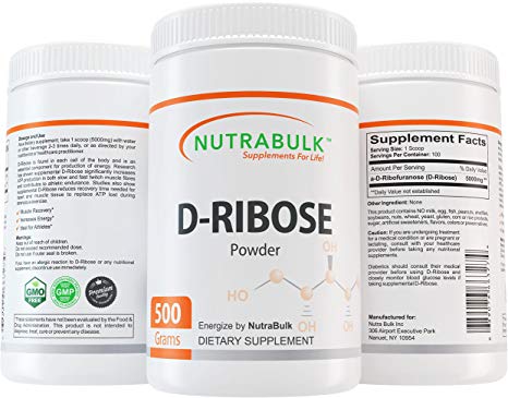 NutraBulk D-Ribose Powder - Muscle Builder, Energy & Endurance Supplement. 500 Grams
