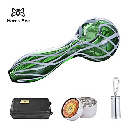 4.2 Inch Striped Pattern Portable Travel-Pipe Set (Green)