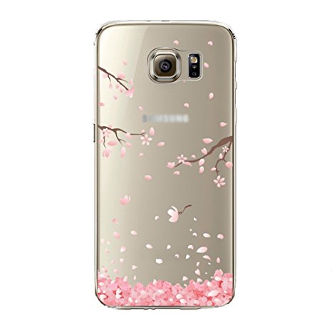 Urberry Galaxy S7 Edge Case, S7 Edge Soft Case, Spring Flower Case Cover for Samsung Galaxy S7 Edge with a Free Screen Protector