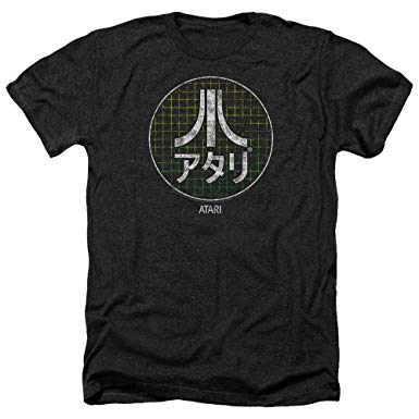 Atari Heather T-Shirt Japanese Grid Logo Black Tee
