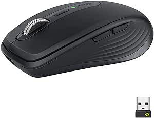 Logitech MX Anywhere 3 for Business - Souris compacte - Sans fil, défilement rapide, suivi sur toutes surfaces, rechargeable, récepteur USB Logi Bolt, Bluetooth, Windows/Mac/iPadOS - Graphite