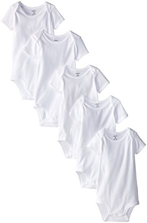 Carter's Unisex Baby Short Sleeve White Bodysuits 18 Months (Qty 5)