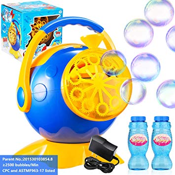 Kids Bubble Machines Durable Professional Automatic Portable For Children,Babies,Toddlers,Adults,Bubble Makers Plug In And Battery Operated Bubble Blowers Outdoor Parties Weddings Birthday Camping