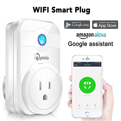 Smart Plug, Alexa Compatible Wifi App Controlled Outlet, Timing Function, Works with Alexa and Google Home, No Hub Required, Remote Controlled Appliances from Anywhere