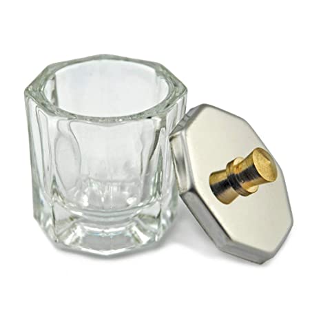 KADS Glass Dappen Dish/Lid Bowl Cup Crystal Glass Dish Nail Art Tools Acrylic Nail Art Equipment Mini Bowl Cups