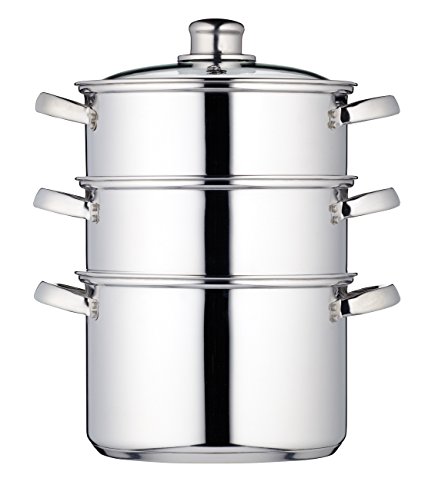 Kitchen Craft 20 cm Clearview Stainless Steel 3-tier Steamer