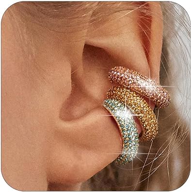 Ear Cuff for Women Chunky Gold Ear Cuff Earrings Clip On Cartilage Earrings Round Huggie Non Pierced Ear Cartilage Clip on Wrap Ear Cuff Jewelry Gifts