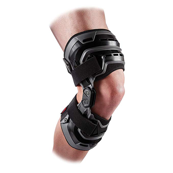 McDavid Bionic Knee Brace with Compression Sleeve. BIO-LOGIX Hinged Lateral Support for Instabilities, Ligament, ACL, MCL, PCL, Meniscus Injury, Pain Relief, Recovery, Preventive Hyperextension. Semi Rigid Aluminum Hinge, Hard Brace. For Men and Women, Left or Right side. Heavy Duty