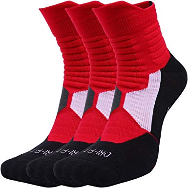 Pelisy Womens & Mens Athletic Socks Compression Crew Sock Men 3 Pack For Basketball & Running
