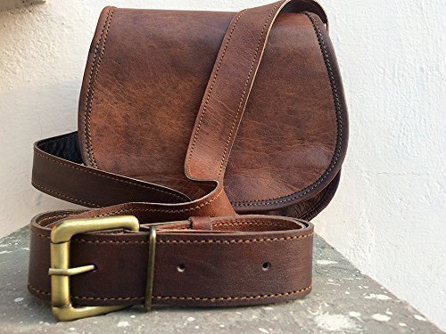 Handmade leather crossbody satchel purse bag for women