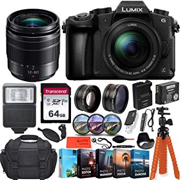Panasonic Lumix DMC-G85MK 4K Wi-Fi Digital Camera with 12-60mm Lens   64GB Transcend Memory Card   Battery & Charger   Case   Spider Tripod and More…
