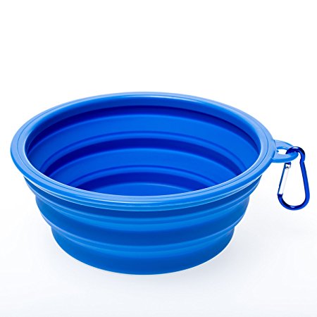 Large Collapsible Dog Bowl, Travel Dog Bowl for Small to Large Dogs（Blue）