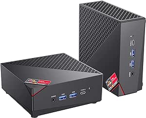 [Dual LAN] Mini Gaming PC, AMD Ryzen 7 5700U (8C/16T, up to 4.3Ghz) 16GB DDR4 512GB SSD Mini PC Dual Channel, Mini Computers 4K@60Hz Triple Display Mini Desktop Computers Portable WiFi 6/Bluetooth 5.2