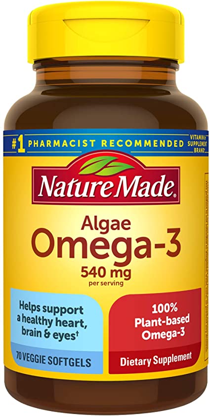 Nature Made Algae 540 Mg Omega 3 Supplement, 70 Vegetarian Softgels, 70 Count